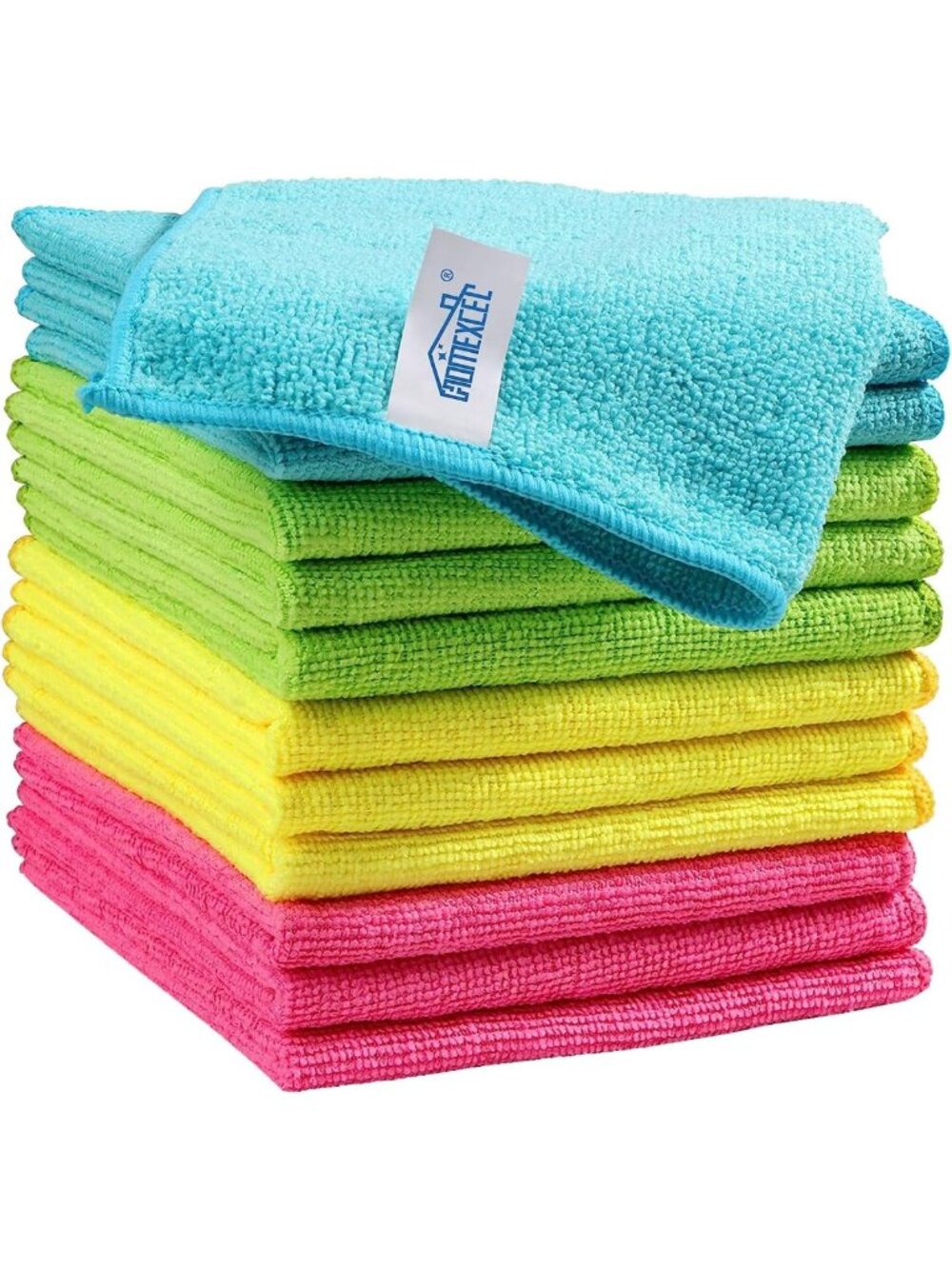 12PK Microfiber Cleaning Cloths - Ultra-Absorbent Rags for Home & Kitchen